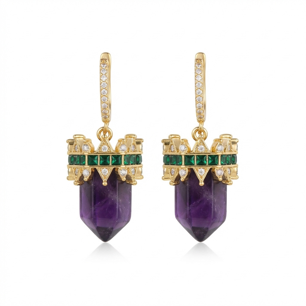 Luxury Crystal Spike Dangle Earrings – Mystic Bohemian Style