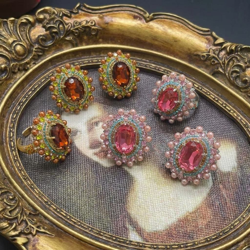 Retro Oval Amber Earrings – Luxury Bohemian Statement Jewelry