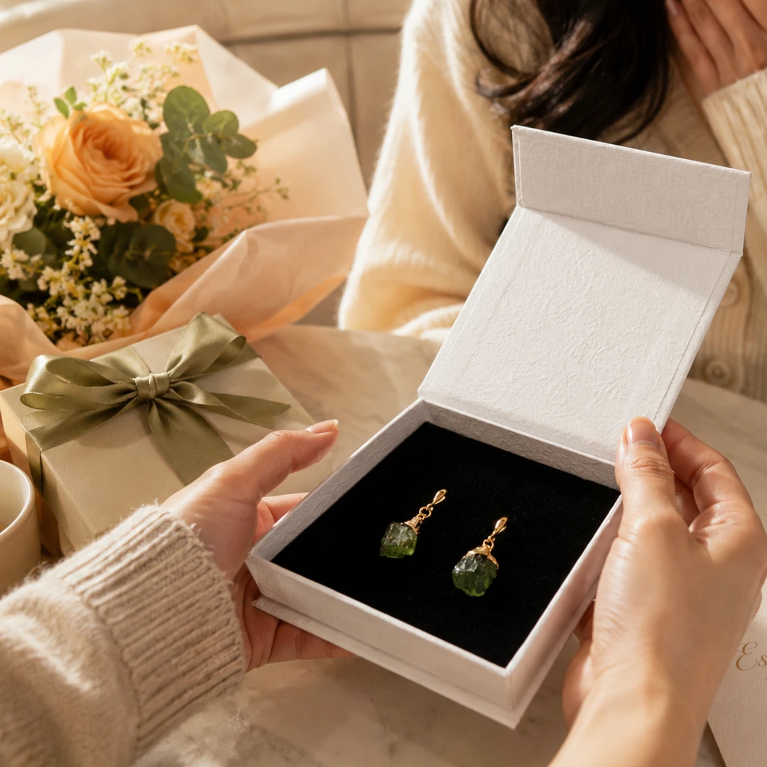 Raw Crystal Birth Month Earrings thumbnail