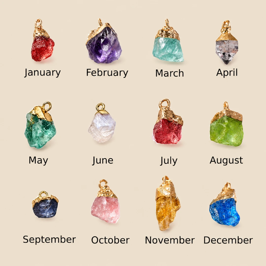Raw Crystal Birth Month Earrings thumbnail