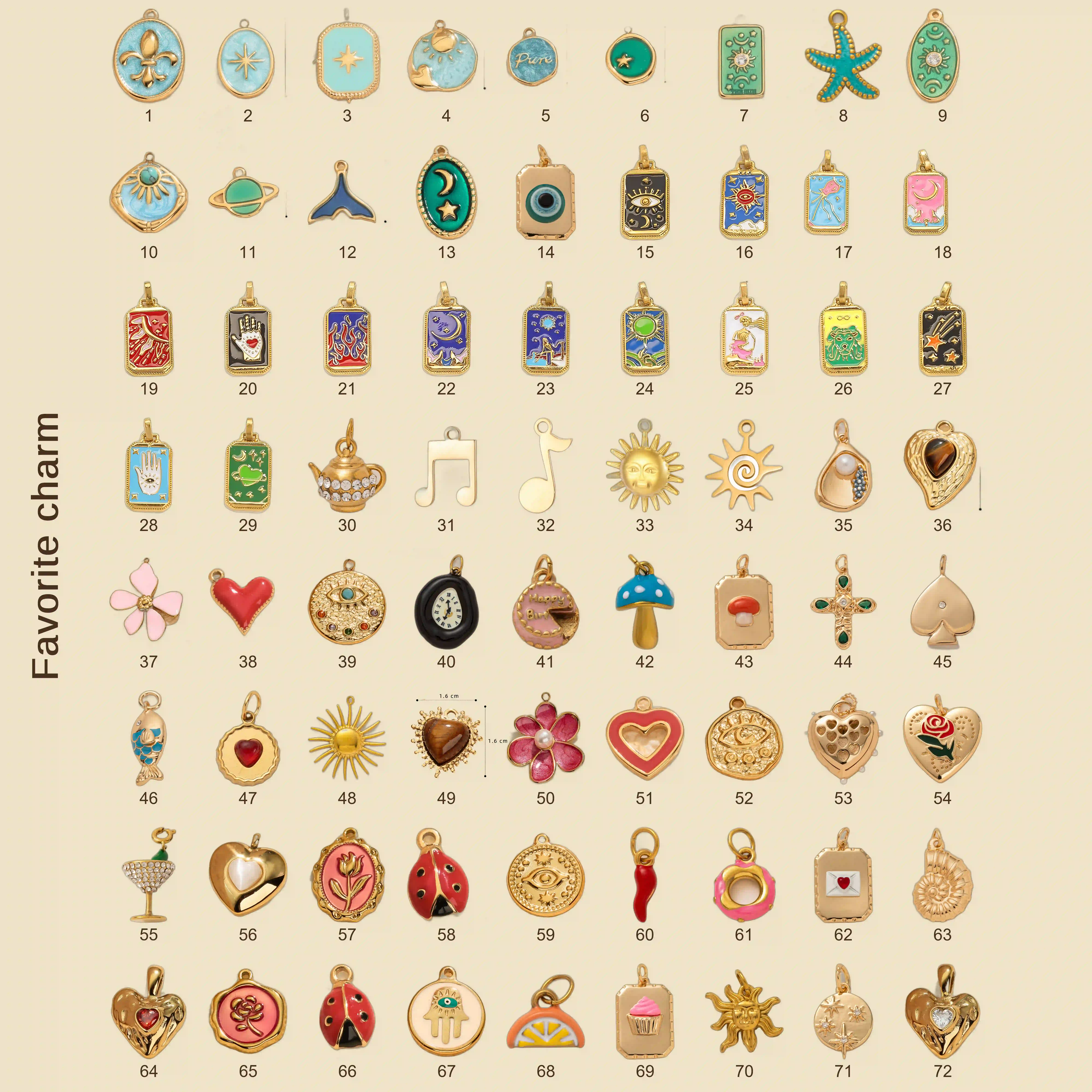 Gold Individual Separate Charms, Add a Charm, For Custom Charm Necklace or Bracelet, Custom Jewelry, Pick Your Charms, Personalized Gift