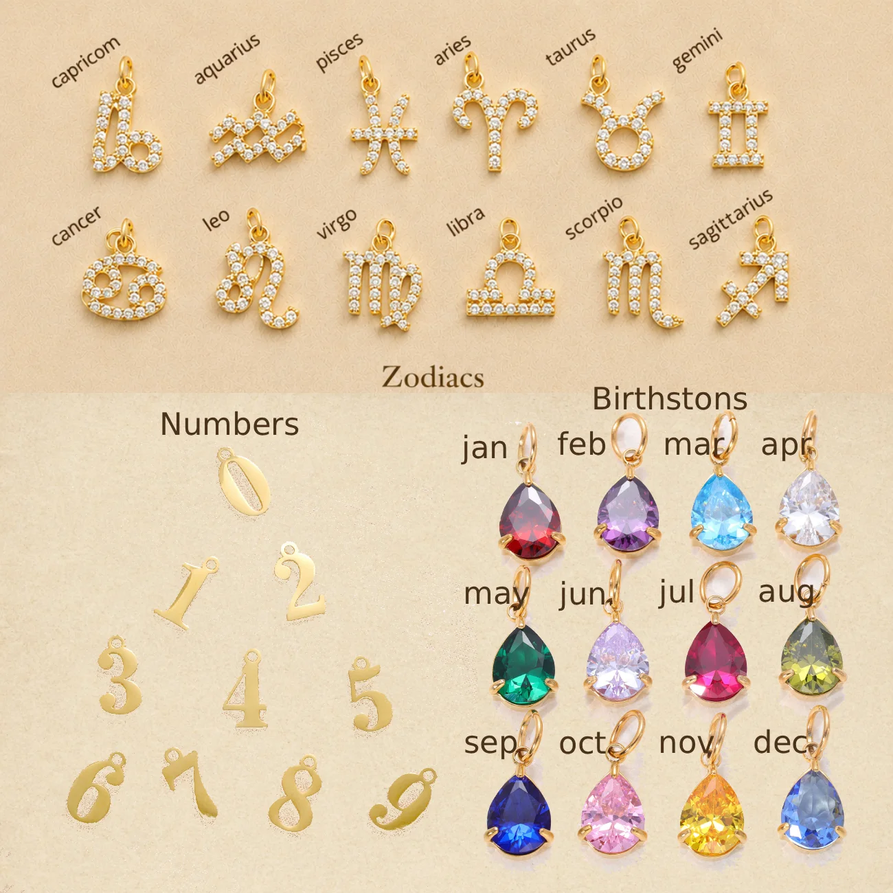 Gold Individual Separate Charms, Add a Charm, For Custom Charm Necklace or Bracelet, Custom Jewelry, Pick Your Charms, Personalized Gift thumbnail
