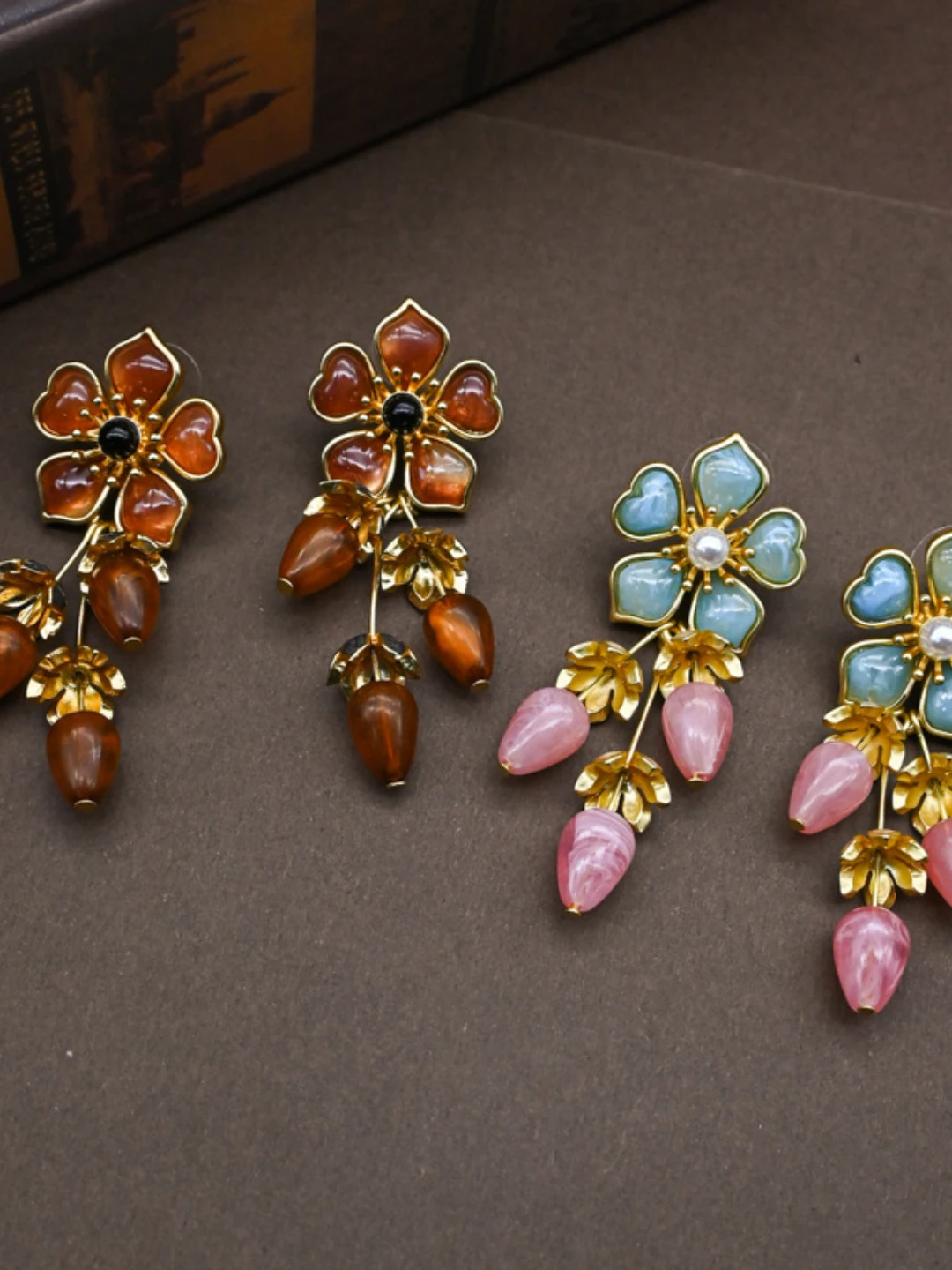 Vintage Blossom Berry Earrings-Artistic Floral Earrings Inspired by Nature