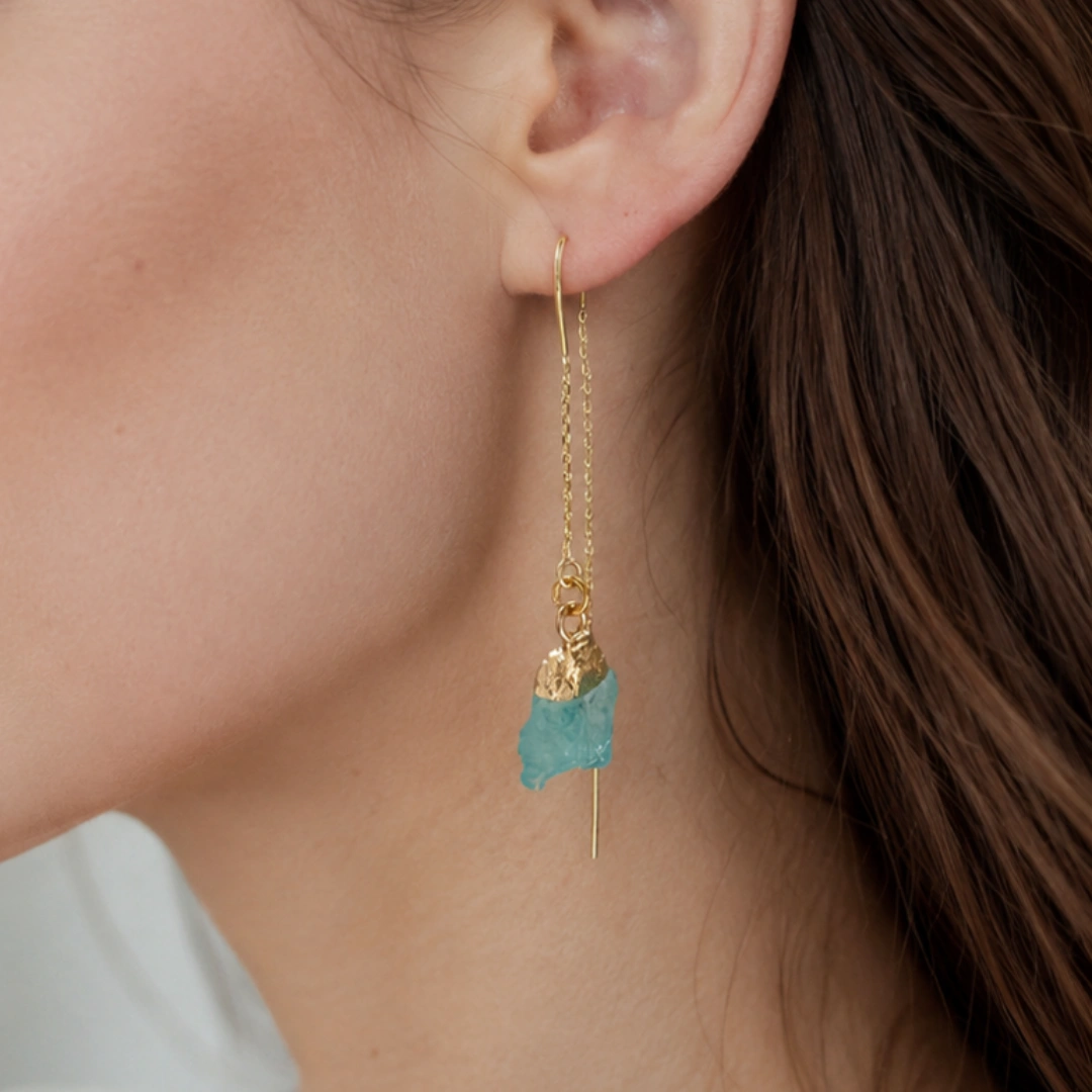 Raw Crystal Birth Month Earrings thumbnail