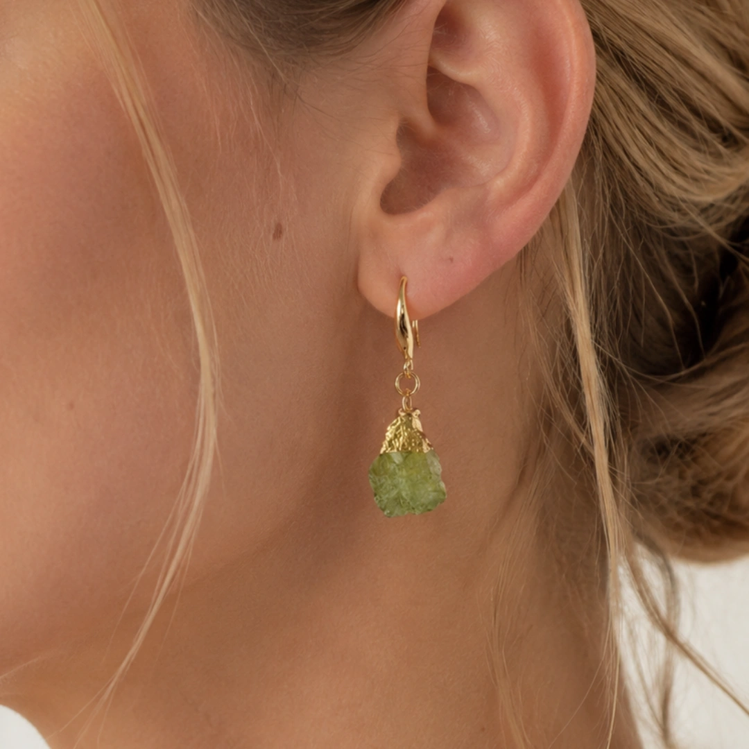 Raw Crystal Birth Month Earrings thumbnail